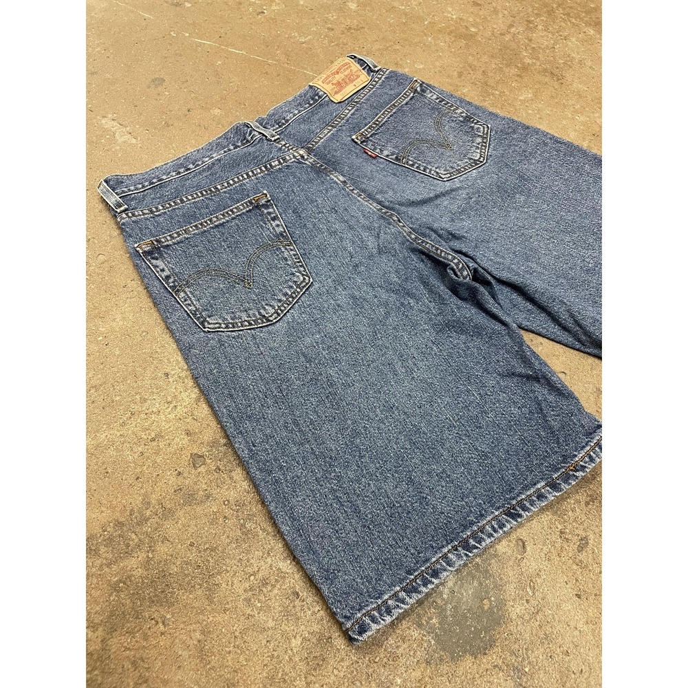 Levis 550 Shorts Mens 36 Blue Denim Relaxed Fit Bermuda Stone Wash 5-Pocket - Picture 9 of 16